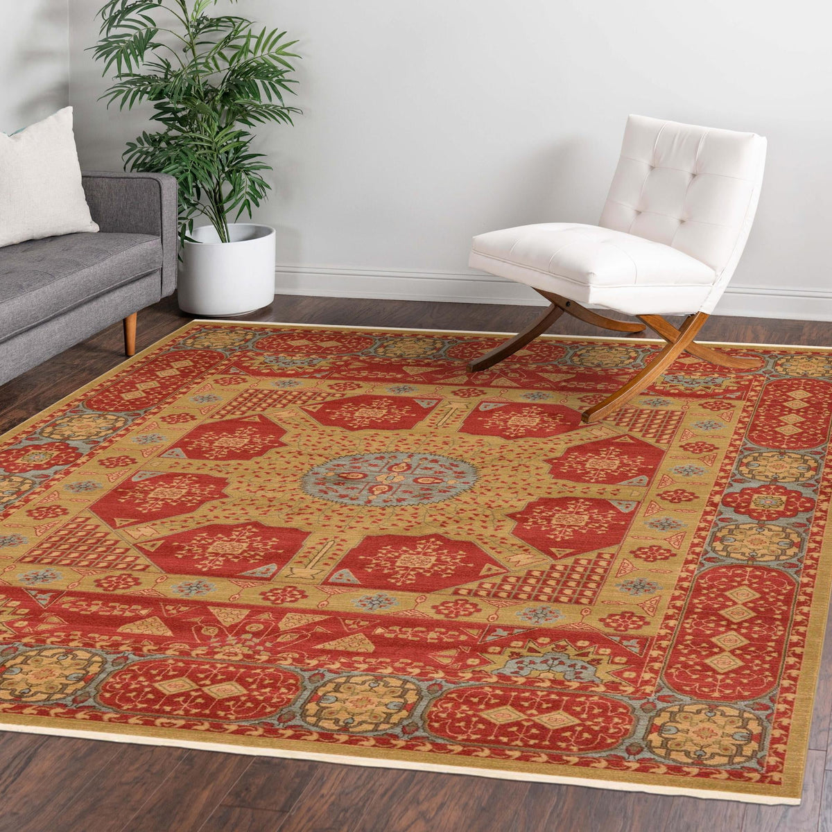Ottoman Elegance Collection Area Rug -  Izmir Rectangle Red  lifestyle 9
