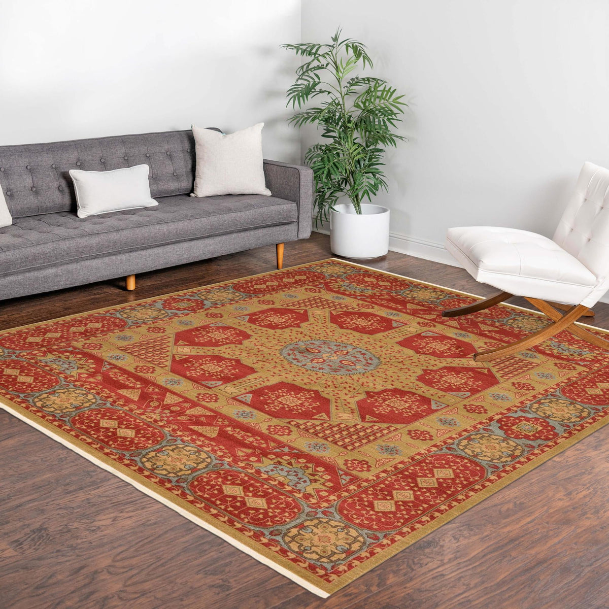Ottoman Elegance Collection Area Rug -  Izmir Rectangle Red  lifestyle 10