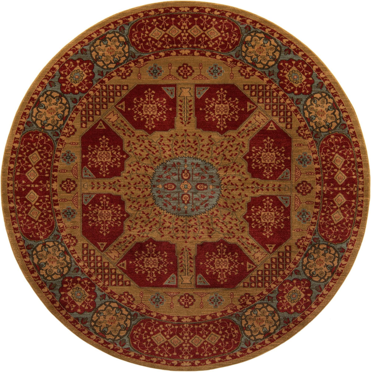 Ottoman Elegance Collection Area Rug -  Izmir Round Red  lifestyle 11