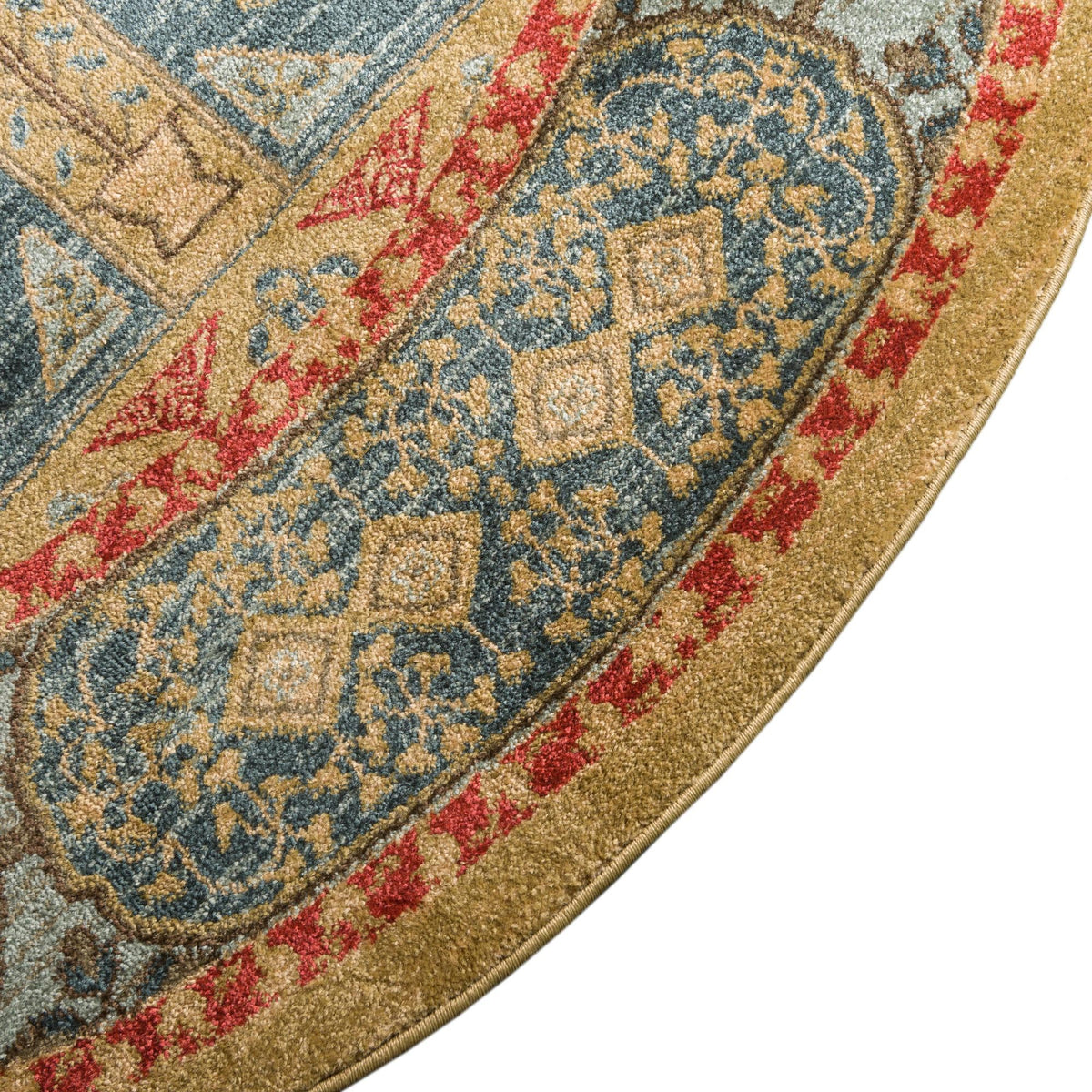 Ottoman Elegance Collection Area Rug -  Izmir Round Blue  lifestyle 28