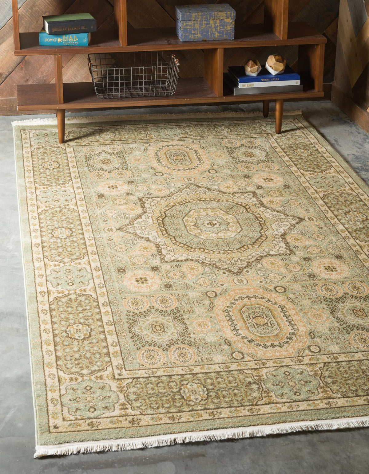 Ottoman Elegance Collection Area Rug -  Ephesus Rectangle Light Green  lifestyle 5