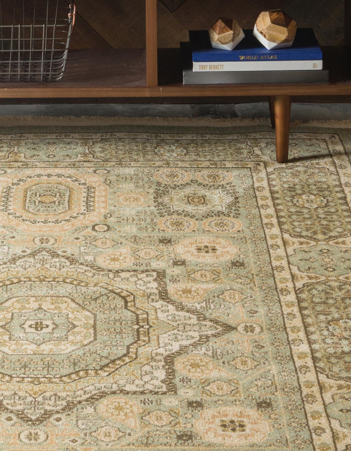 Ottoman Elegance Collection Area Rug -  Ephesus Rectangle Light Green  lifestyle 11