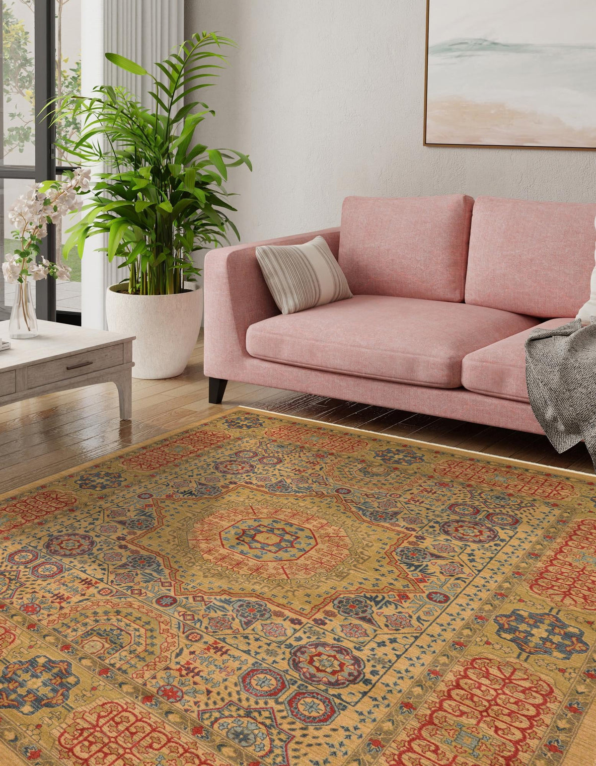 Ottoman Elegance Collection Area Rug -  Ephesus Rectangle Beige  lifestyle 8