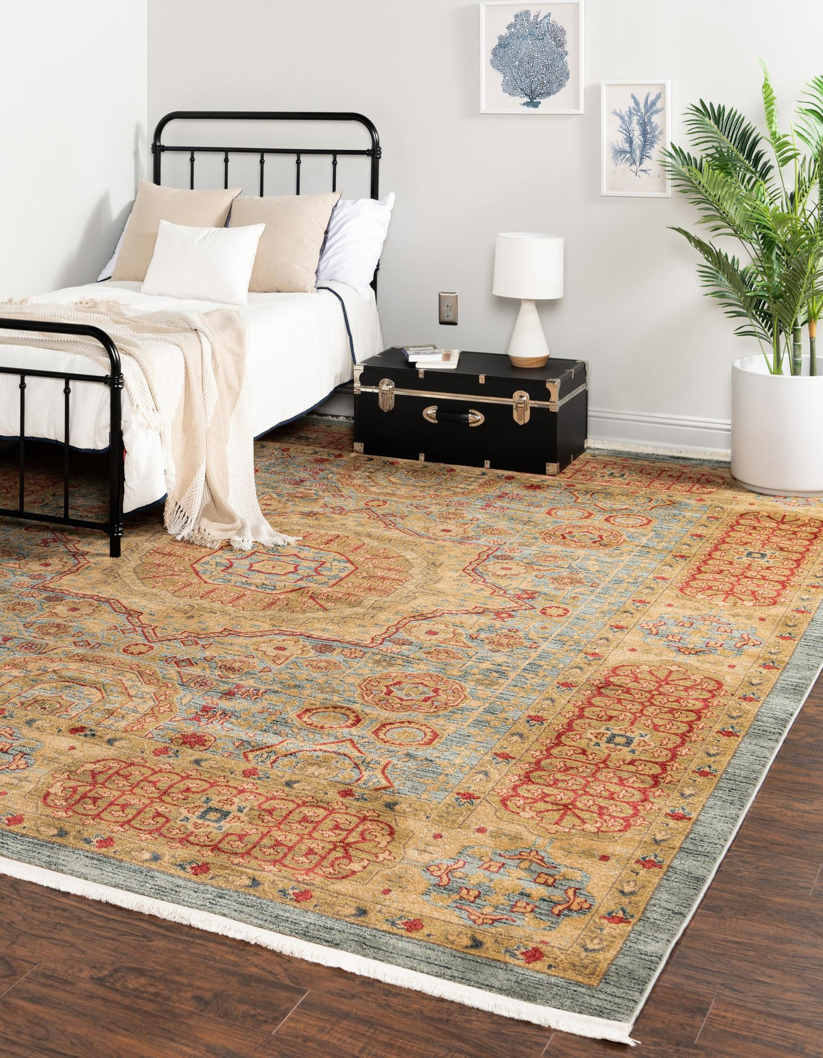 Ottoman Elegance Collection Area Rug -  Ephesus Rectangle Light Blue  lifestyle 12