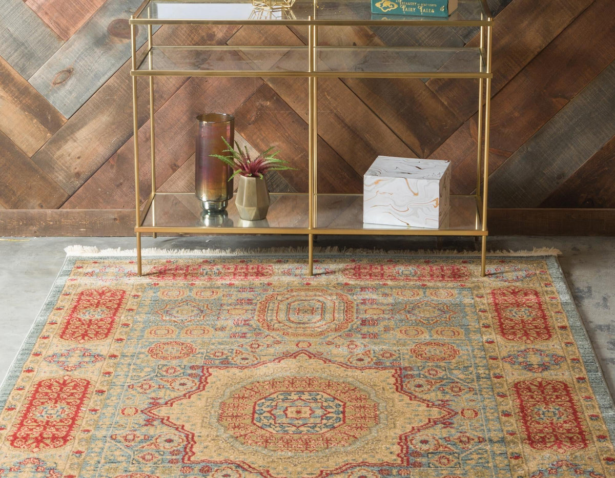 Ottoman Elegance Collection Area Rug -  Ephesus Rectangle Light Blue  lifestyle 48