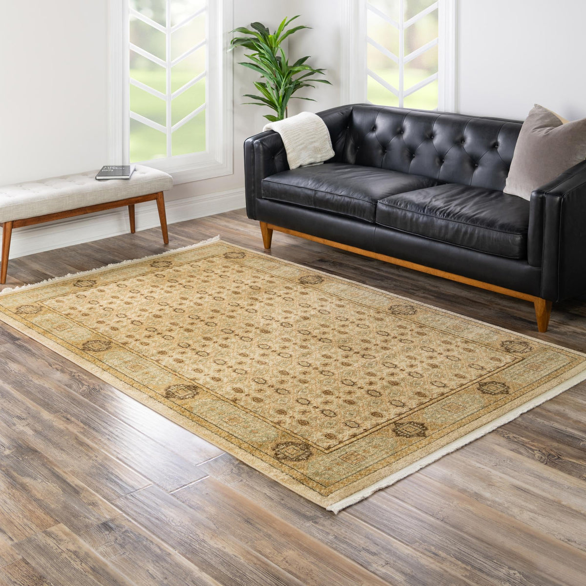 Ottoman Elegance Collection Area Rug -  Pamukkale Rectangle Cream  lifestyle 54
