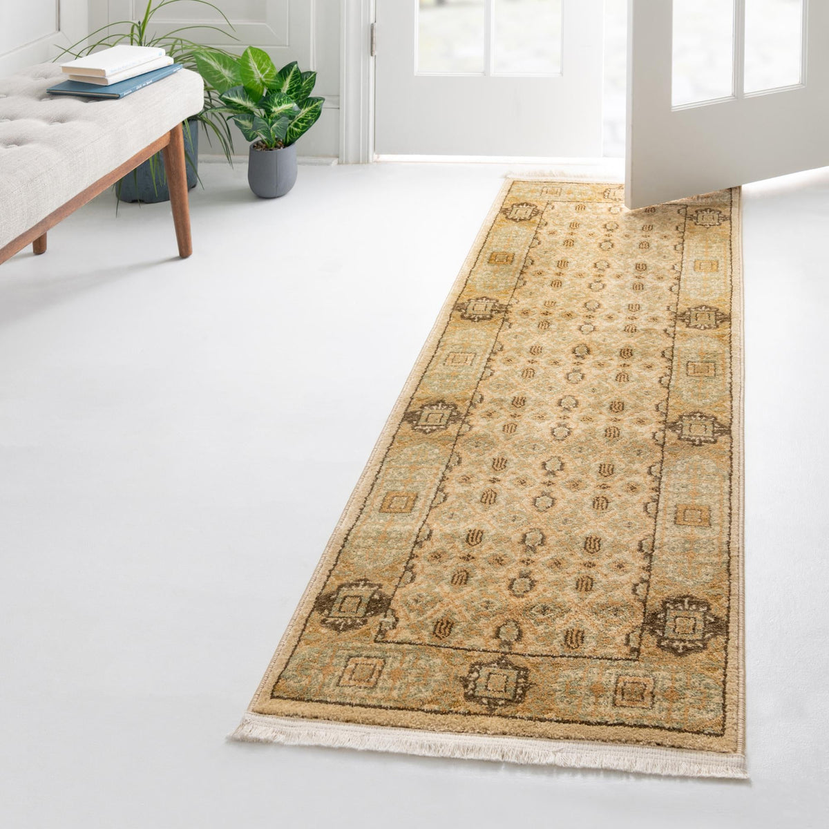 Ottoman Elegance Collection Area Rug -  Pamukkale Runner Cream  lifestyle 98