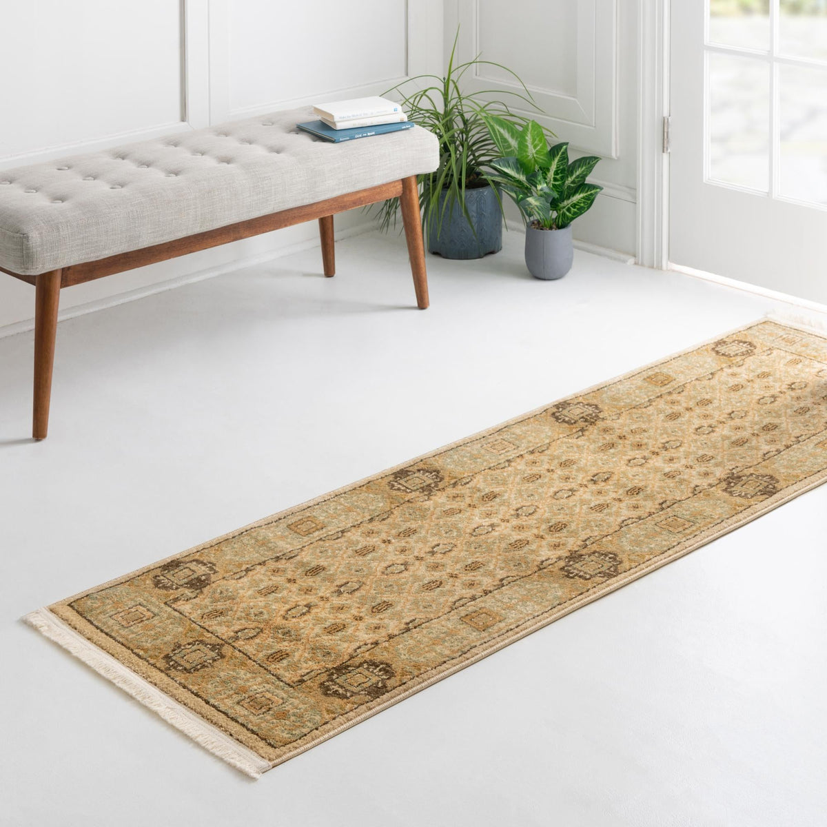 Ottoman Elegance Collection Area Rug -  Pamukkale Runner Cream  lifestyle 100