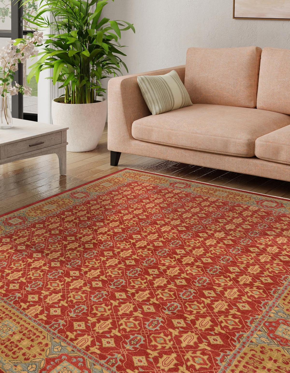 Ottoman Elegance Collection Area Rug -  Pamukkale Rectangle Red  lifestyle 35