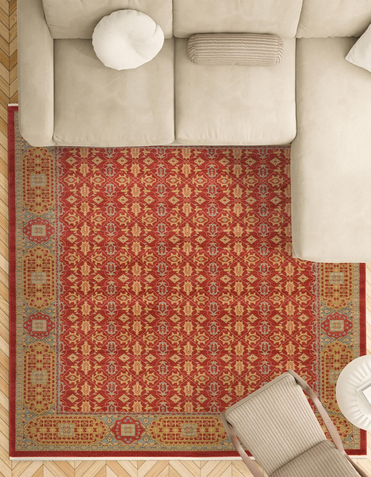 Ottoman Elegance Collection Area Rug -  Pamukkale Rectangle Red  lifestyle 47