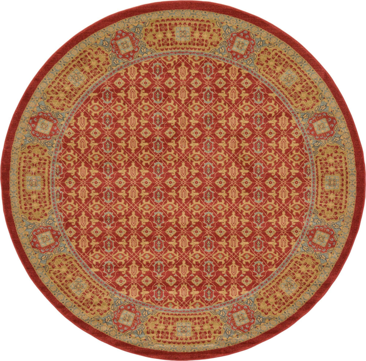 Ottoman Elegance Collection Area Rug -  Pamukkale Round Red  lifestyle 57