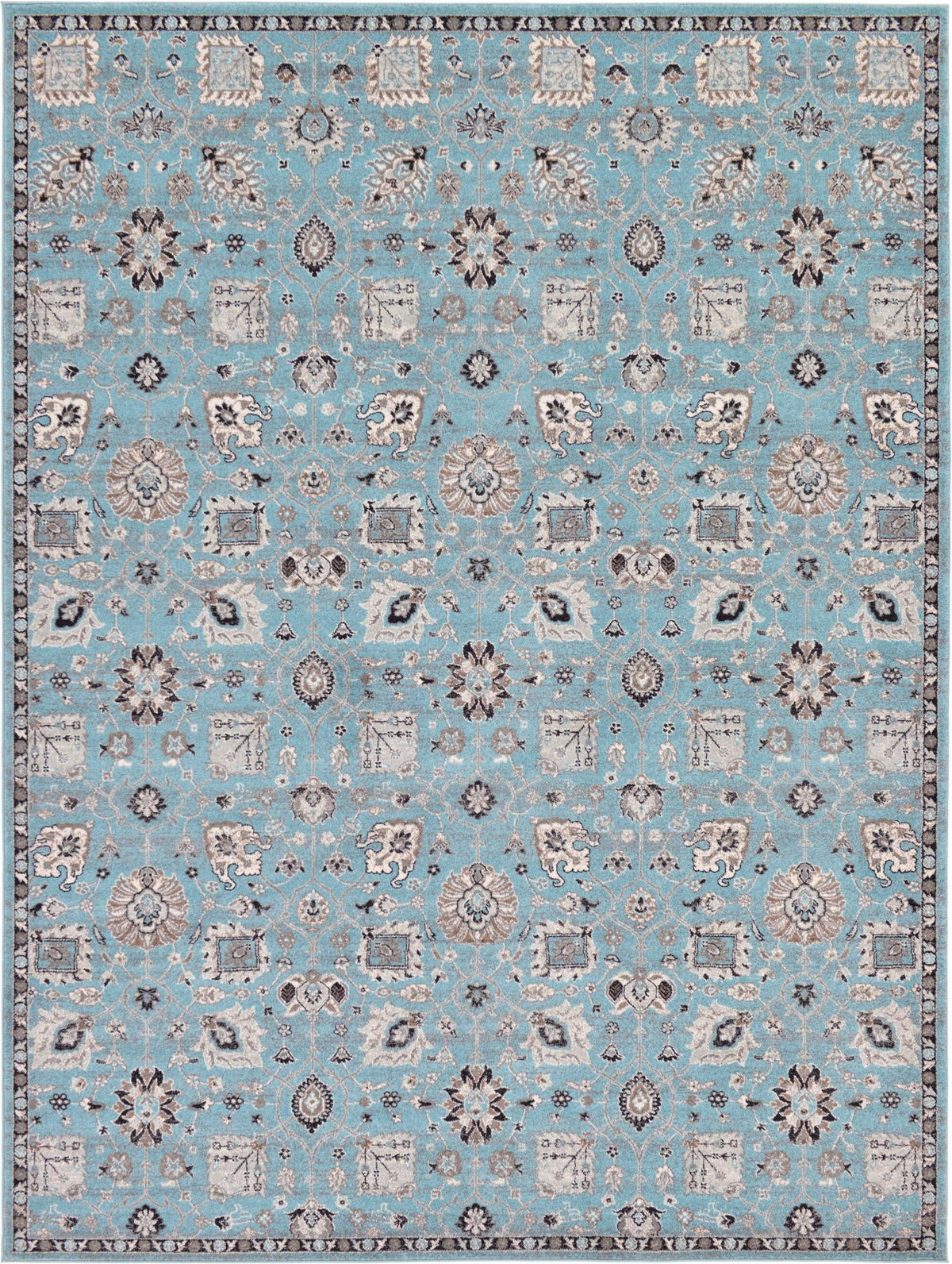 Antique Tapestry Collection Area Rug - Versailles Rectangle Light Blue Main