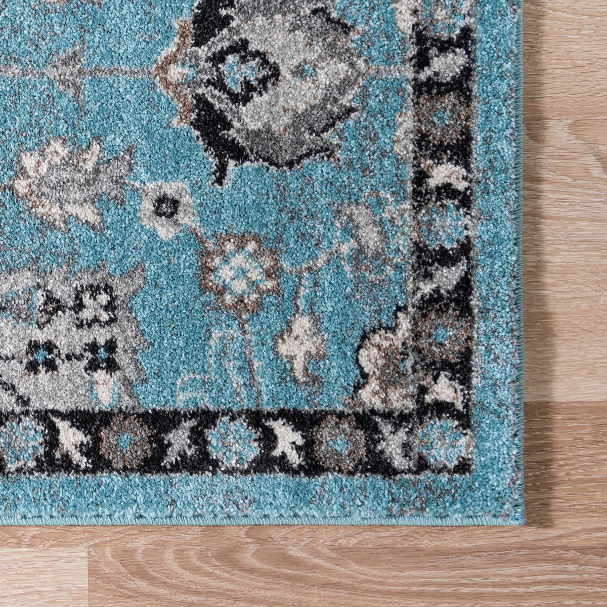 Antique Tapestry Collection Area Rug - Versailles Square Light Blue  lifestyle 41