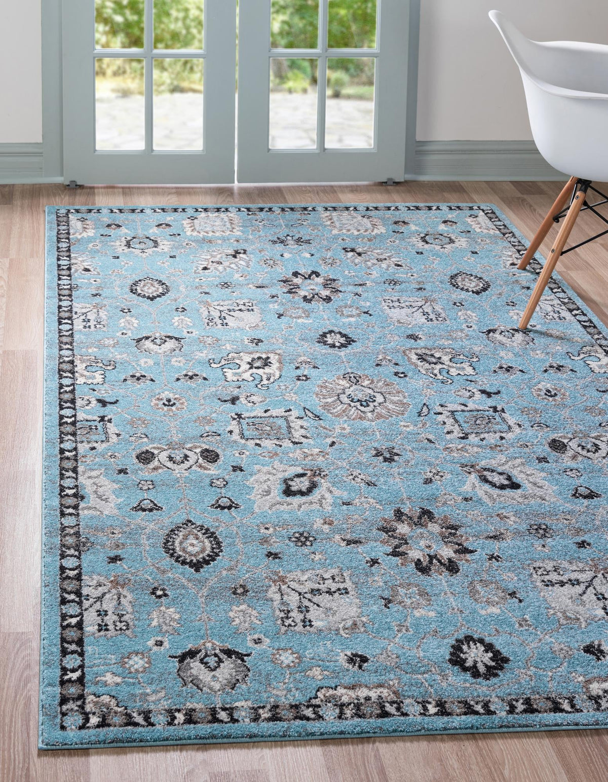 Antique Tapestry Collection Area Rug - Versailles Rectangle Light Blue  lifestyle 3