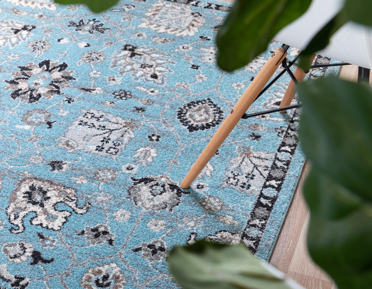 Antique Tapestry Collection Area Rug - Versailles Rectangle Light Blue  lifestyle 11