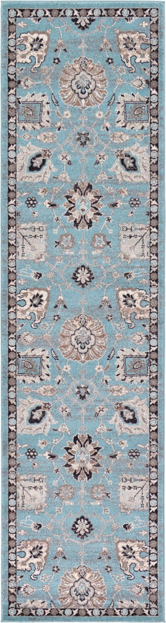 Antique Tapestry Collection Area Rug - Versailles Runner Light Blue  lifestyle 22
