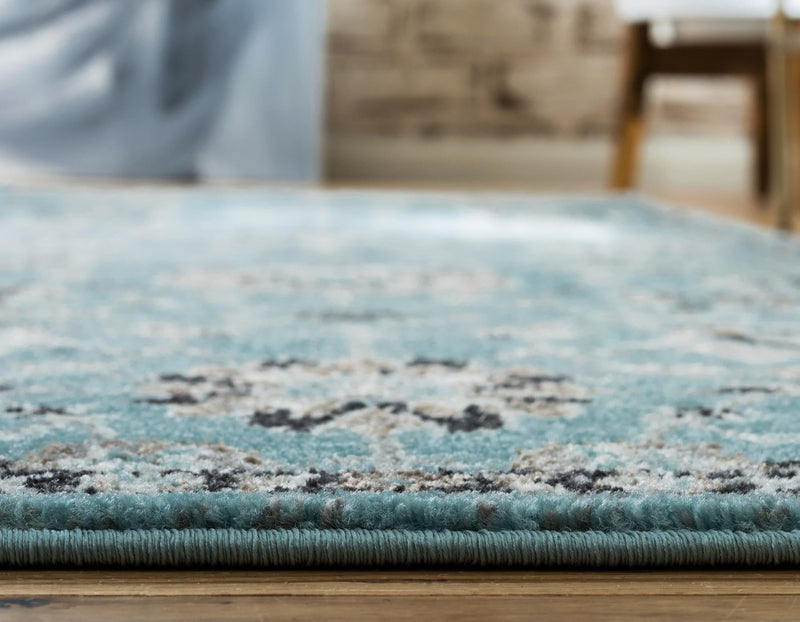 Antique Tapestry Collection Area Rug - Versailles Runner Light Blue  lifestyle 28