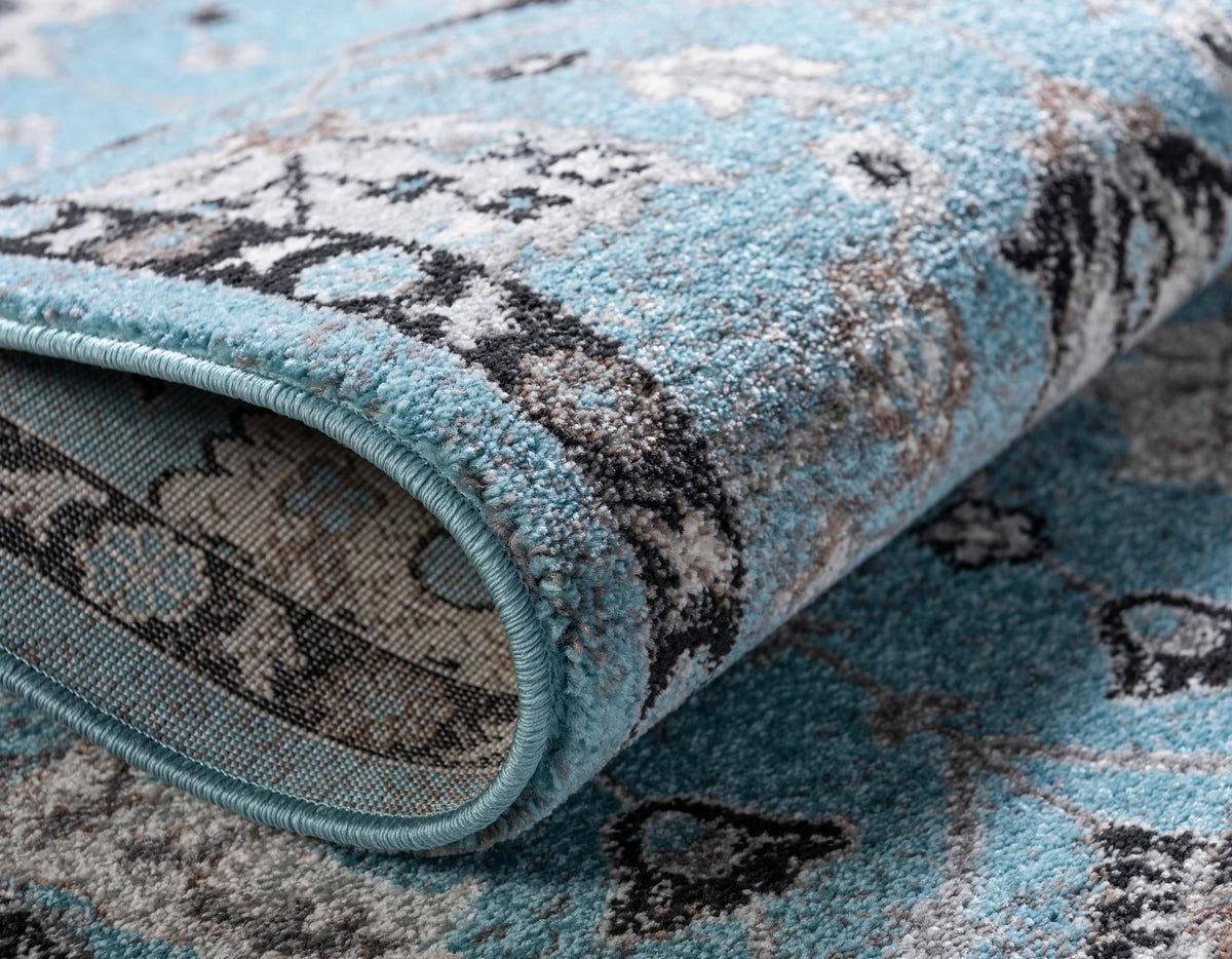 Antique Tapestry Collection Area Rug - Versailles Runner Light Blue  lifestyle 36