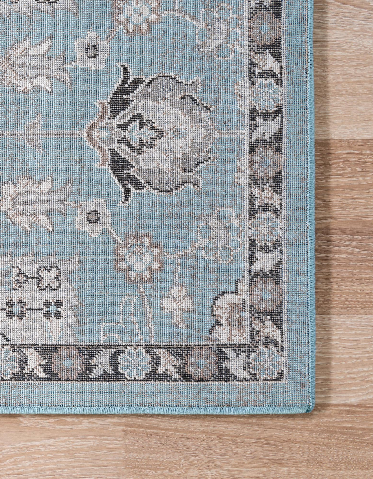 Antique Tapestry Collection Area Rug - Versailles Runner Light Blue  lifestyle 45