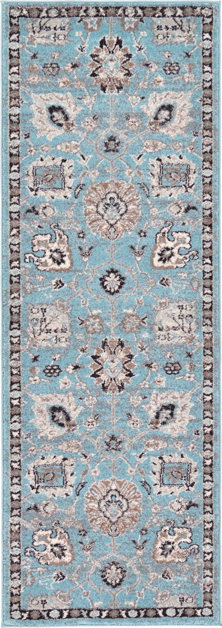 Antique Tapestry Collection Area Rug - Versailles Runner Light Blue  lifestyle 30