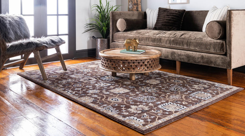 Antique Tapestry Collection Area Rug - Versailles Rectangle Brown  lifestyle 10