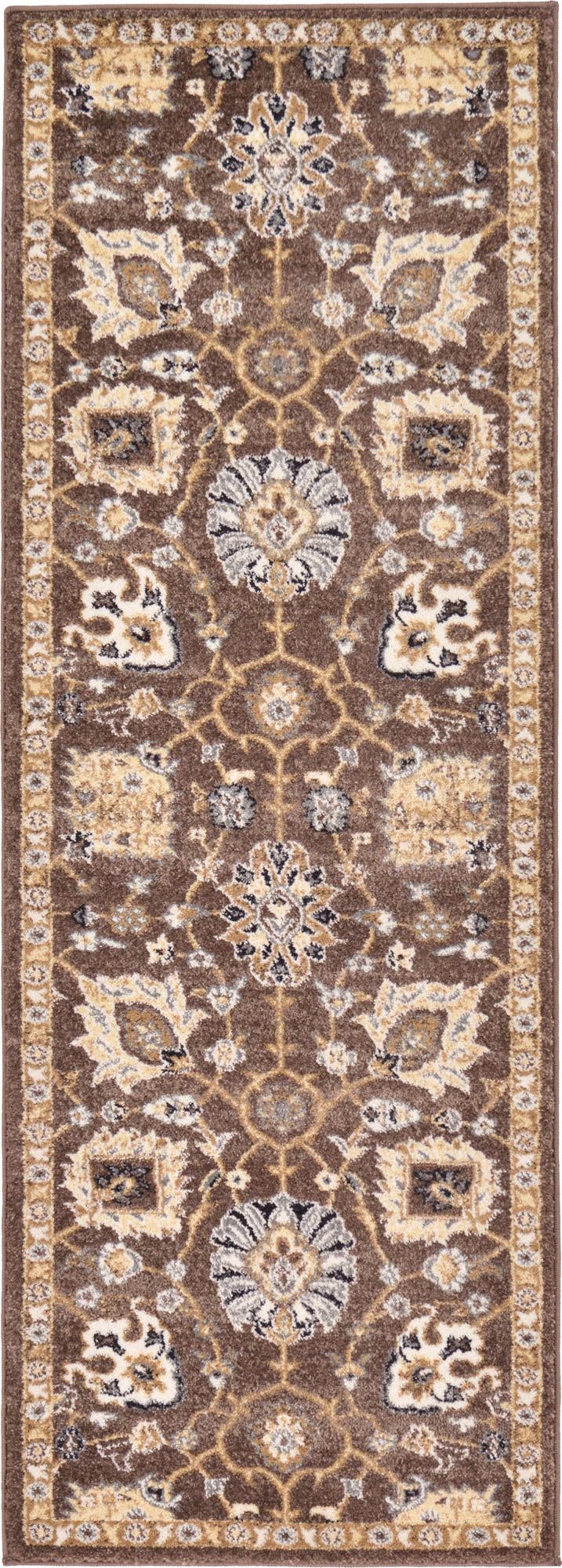Antique Tapestry Collection Area Rug - Versailles Runner Brown  lifestyle 32