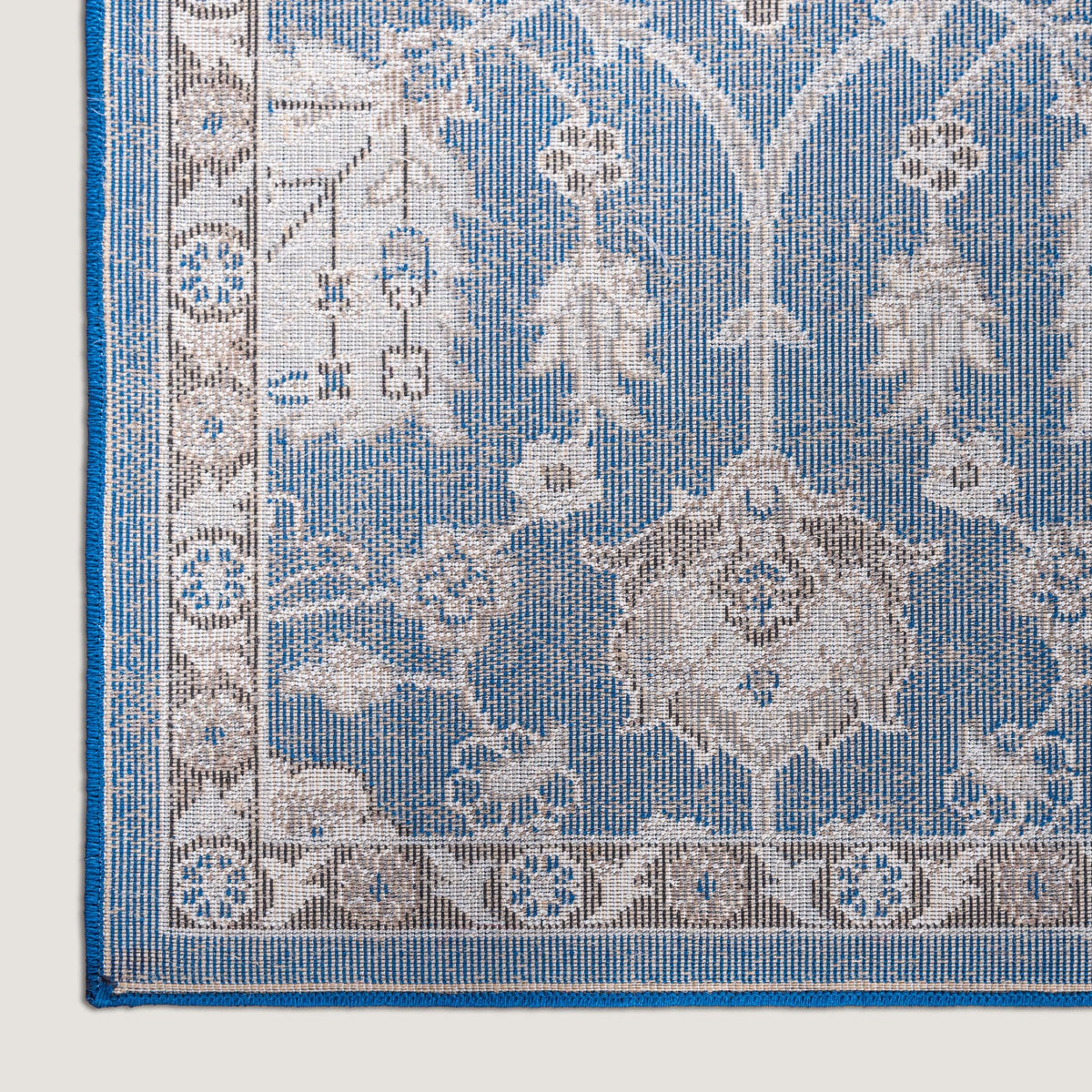 Antique Tapestry Collection Area Rug - Versailles Square Blue  lifestyle 87