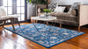Antique Tapestry Collection Area Rug - Versailles Rectangle Blue  lifestyle 6