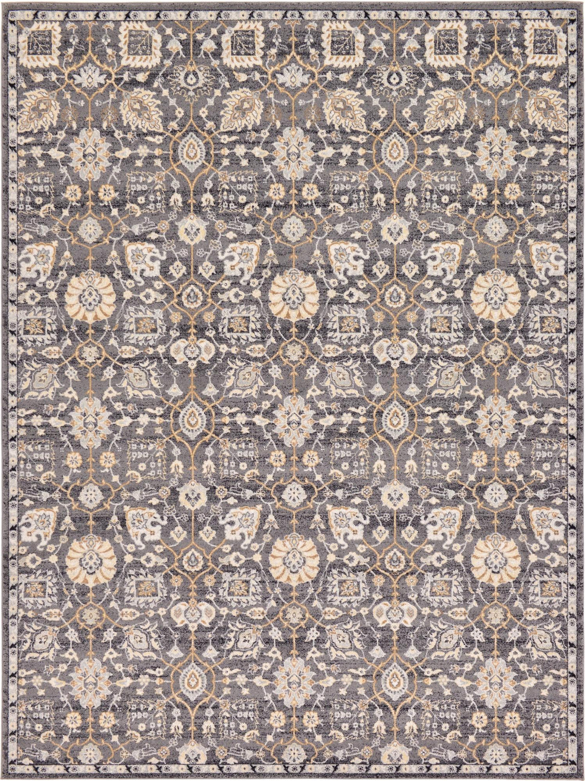 Antique Tapestry Collection Area Rug - Versailles Rectangle Gray  lifestyle 4