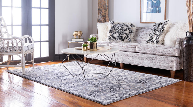 Antique Tapestry Collection Area Rug - Versailles Rectangle Gray  lifestyle 11