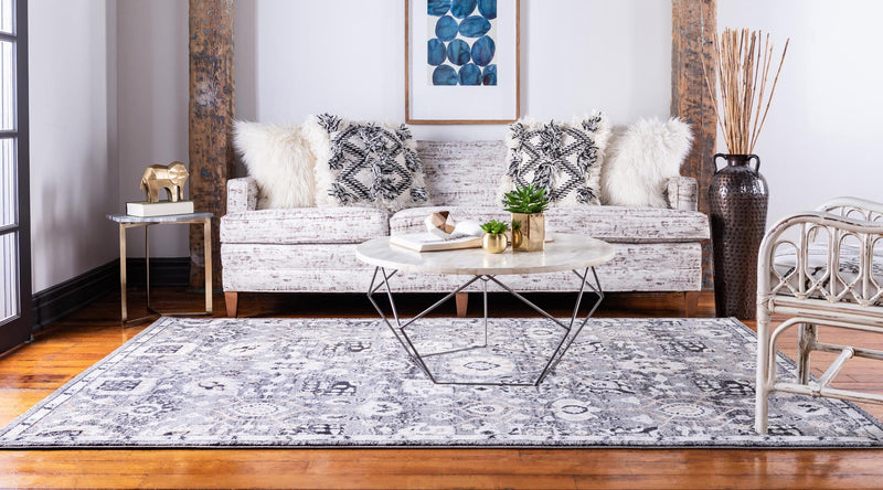 Antique Tapestry Collection Area Rug - Versailles Rectangle Gray  lifestyle 15