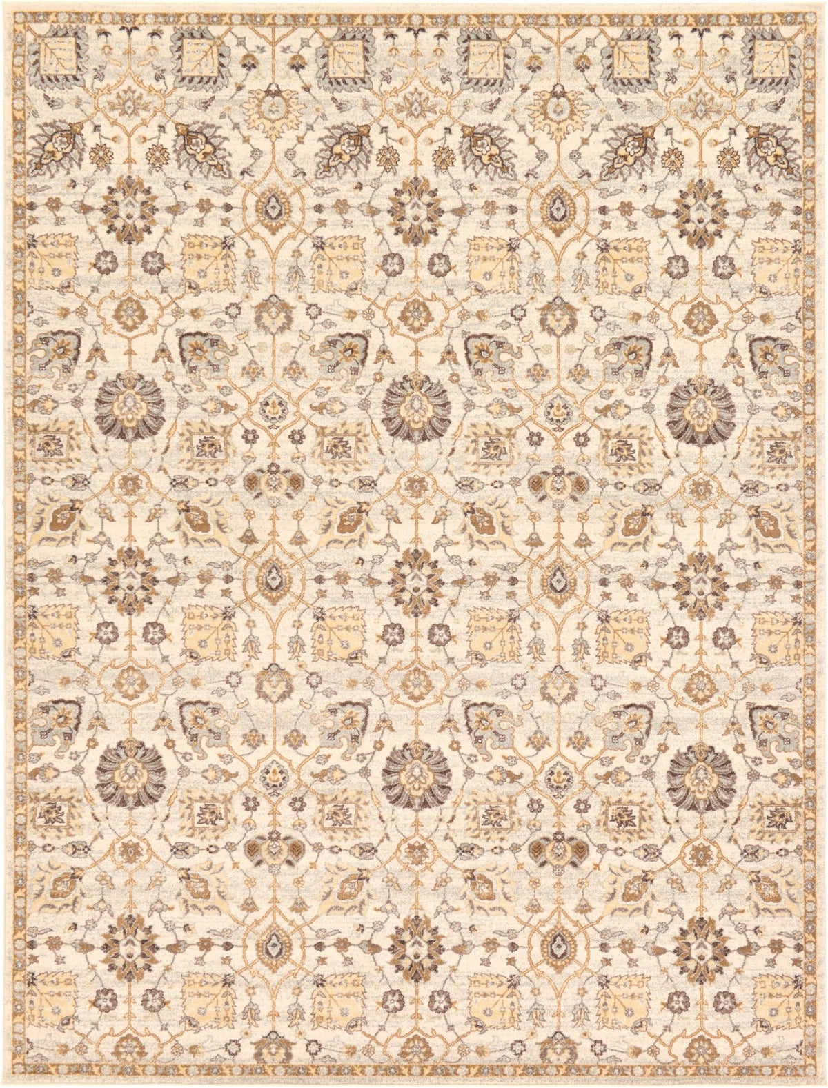 Antique Tapestry Collection Area Rug - Versailles Rectangle Ivory  lifestyle 5