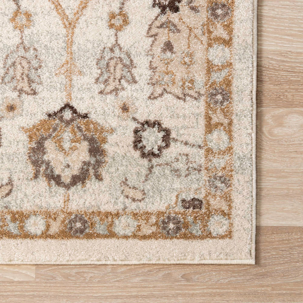 Antique Tapestry Collection Area Rug - Versailles Square Ivory  lifestyle 82
