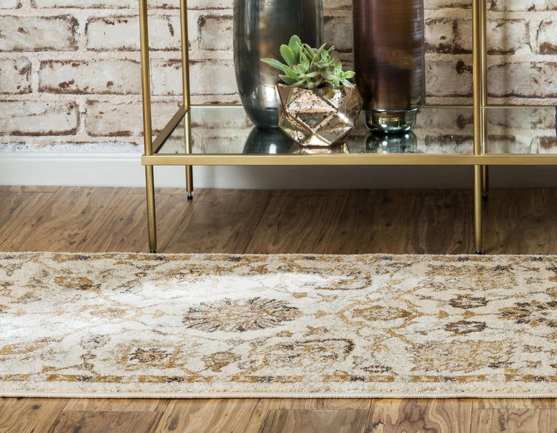 Antique Tapestry Collection Area Rug - Versailles Runner Ivory  lifestyle 60