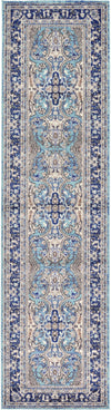 Antique Tapestry Collection Area Rug -  Fontainebleau Runner Light Blue  lifestyle 4