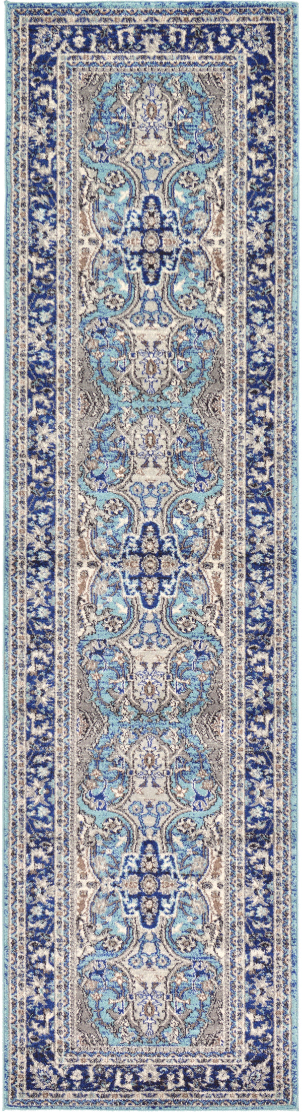 Antique Tapestry Collection Area Rug -  Fontainebleau Runner Light Blue  lifestyle 4