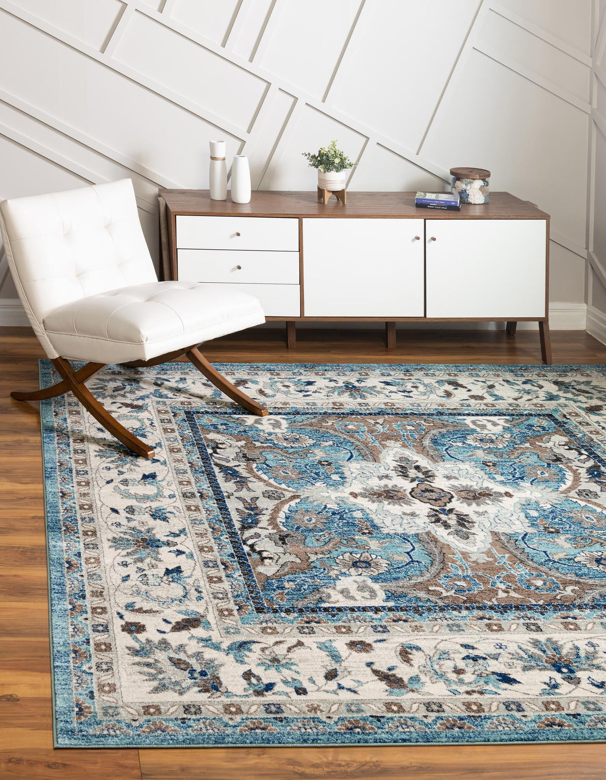Antique Tapestry Collection Area Rug -  Windsor Square Light Blue  lifestyle 72