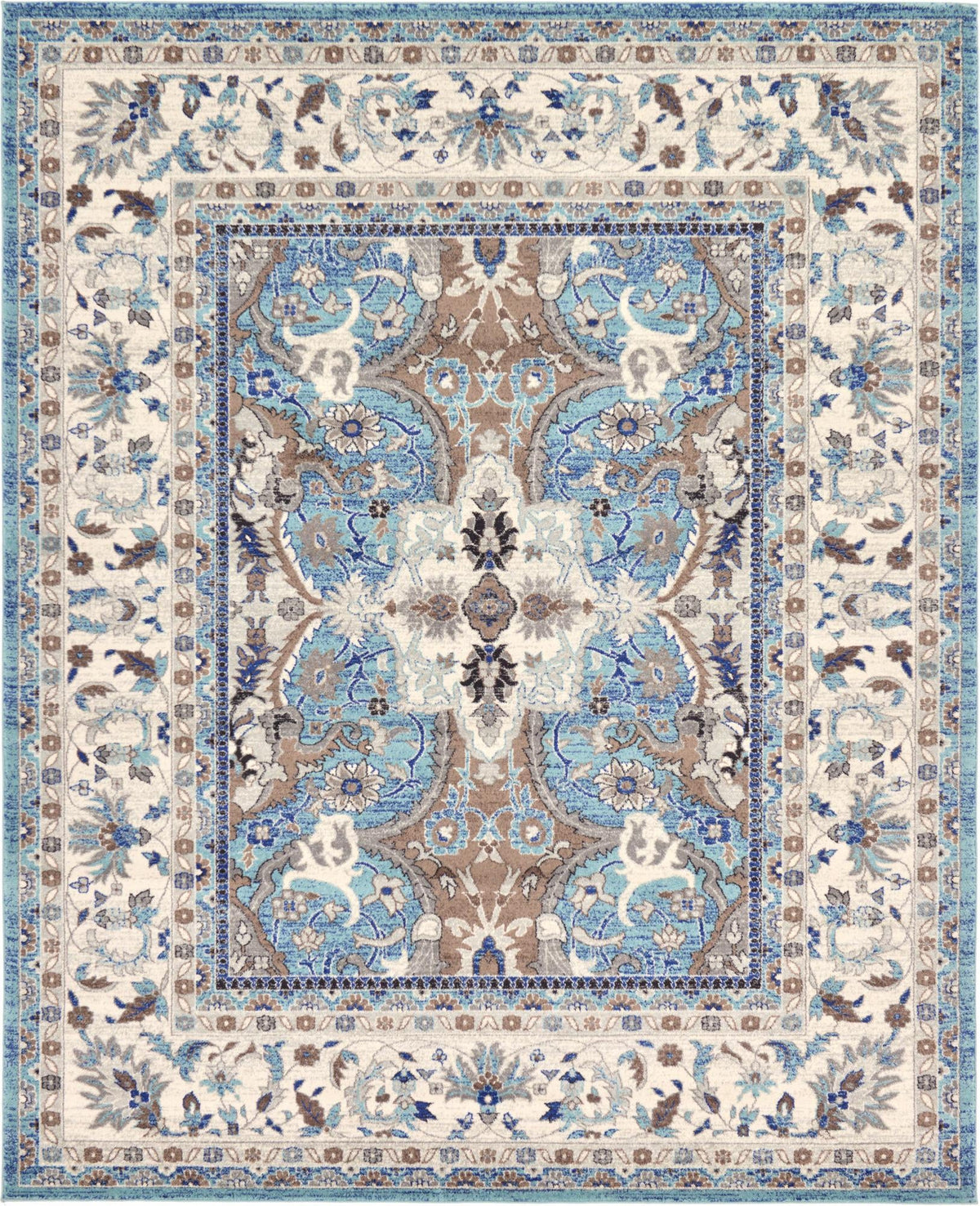 Antique Tapestry Collection Area Rug -  Windsor Rectangle Light Blue  lifestyle 4