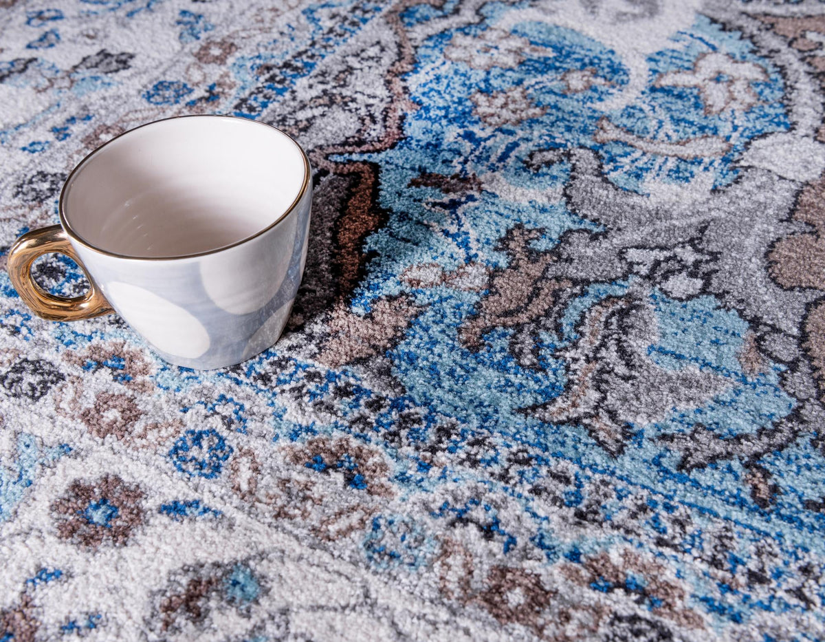 Antique Tapestry Collection Area Rug -  Windsor Rectangle Light Blue  lifestyle 17