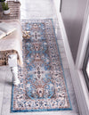 Antique Tapestry Collection Area Rug -  Fontainebleau Runner Light Blue  lifestyle 5