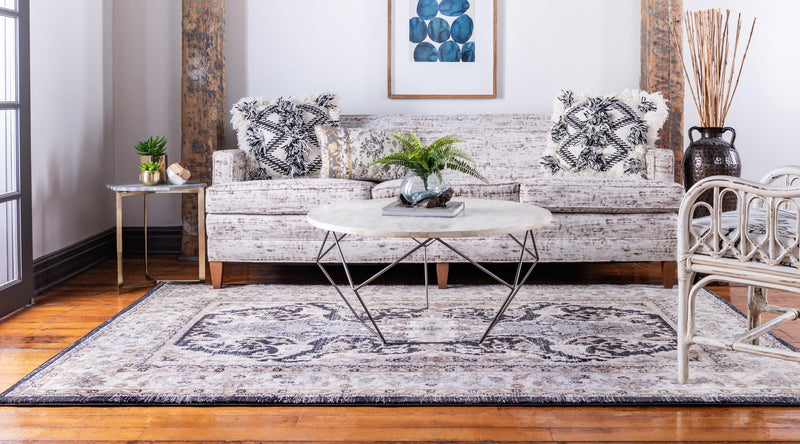 Antique Tapestry Collection Area Rug -  Windsor Rectangle Black  lifestyle 22