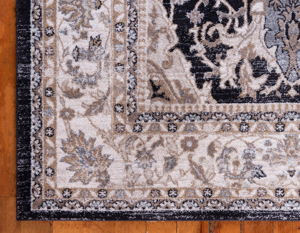 Antique Tapestry Collection Area Rug -  Windsor Rectangle Black  lifestyle 48