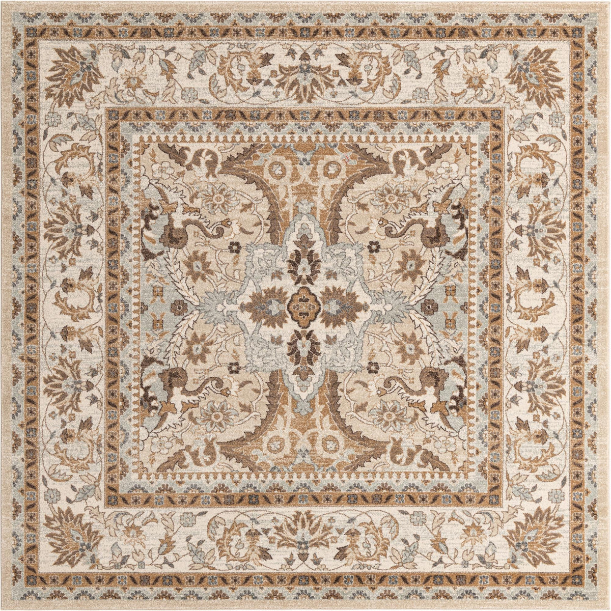 Antique Tapestry Collection Area Rug -  Windsor Square Cream  lifestyle 34