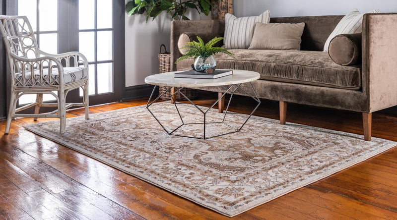 Antique Tapestry Collection Area Rug -  Windsor Rectangle Cream  lifestyle 16