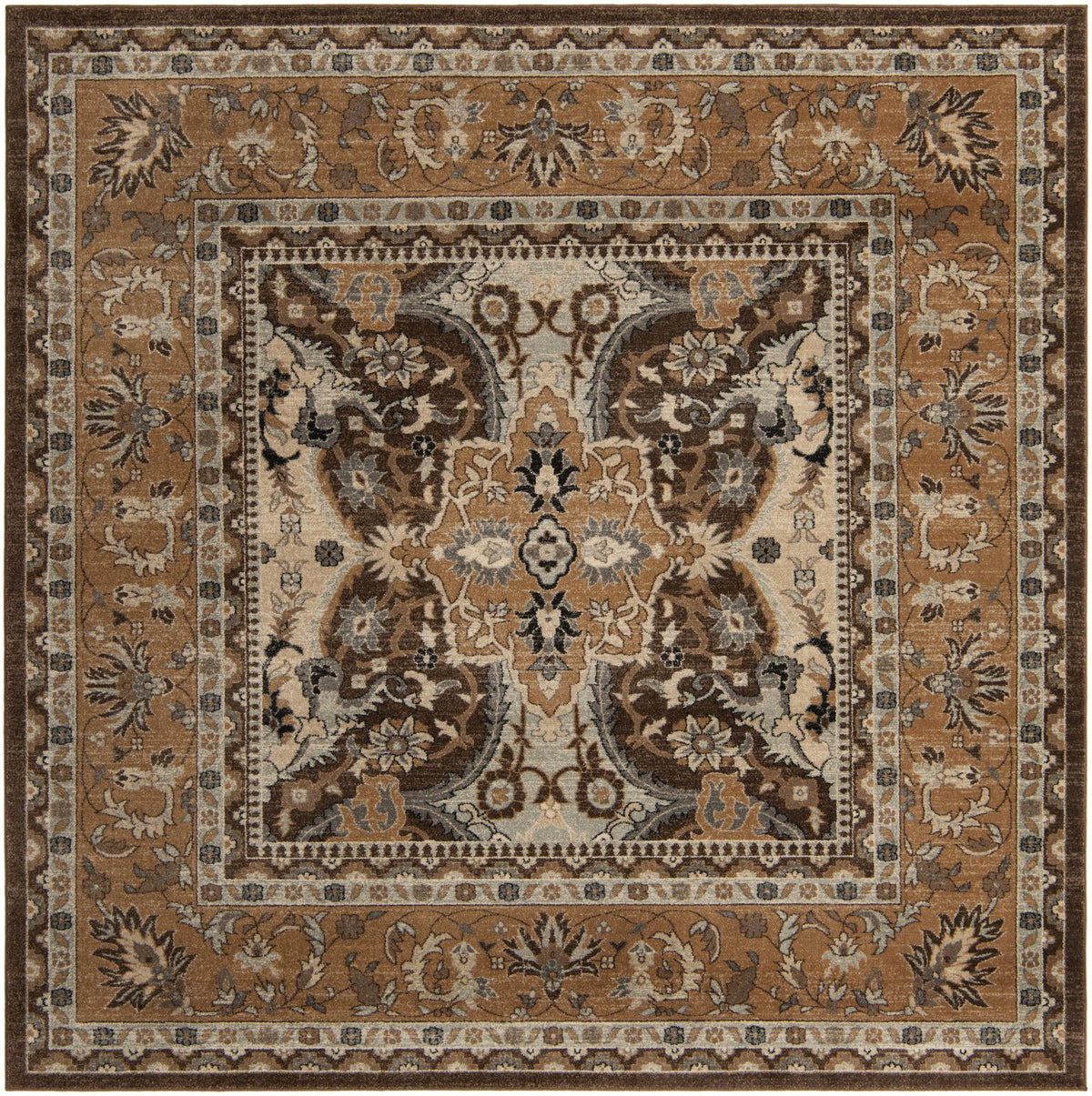 Antique Tapestry Collection Area Rug -  Windsor Square Brown  lifestyle 54