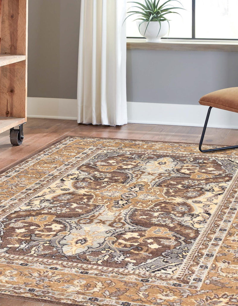 Antique Tapestry Collection Area Rug -  Windsor Rectangle Brown  lifestyle 17
