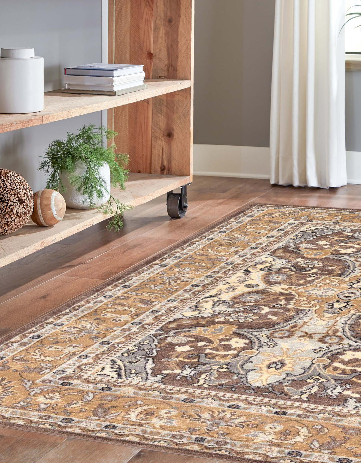 Antique Tapestry Collection Area Rug -  Windsor Rectangle Brown  lifestyle 24