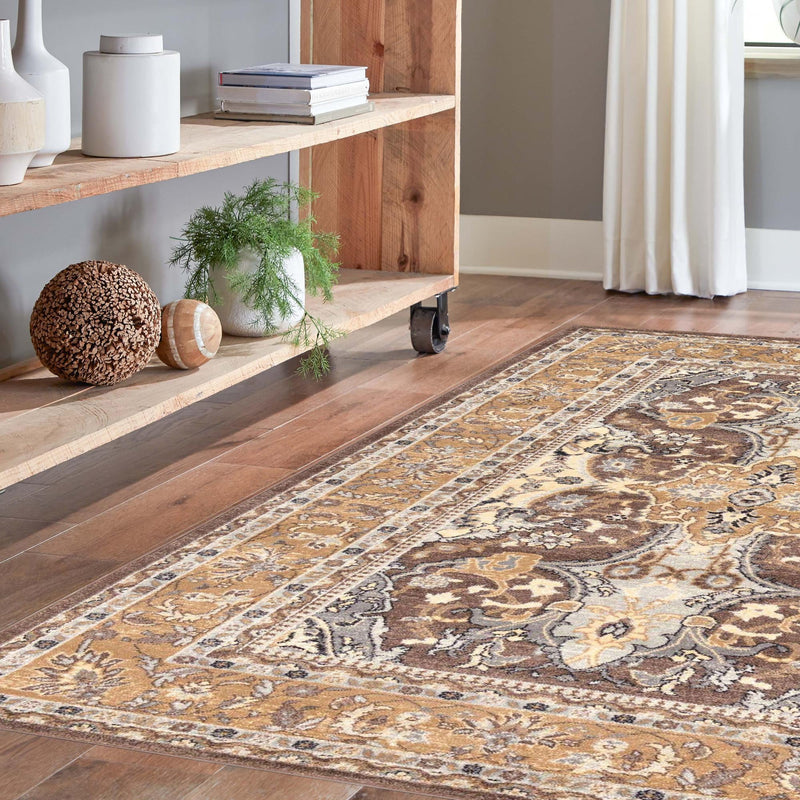 Antique Tapestry Collection Area Rug -  Windsor Rectangle Brown  lifestyle 62
