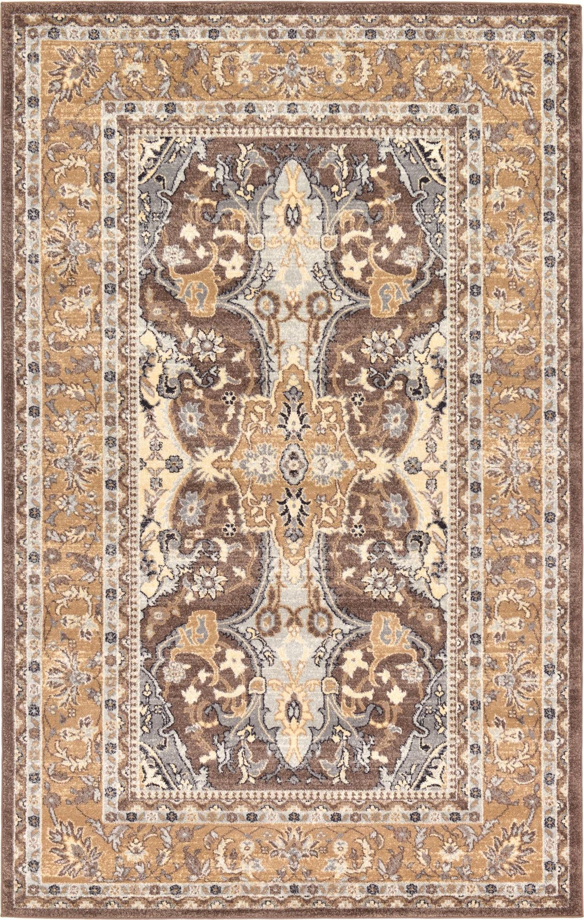 Antique Tapestry Collection Area Rug -  Windsor Rectangle Brown  lifestyle 7