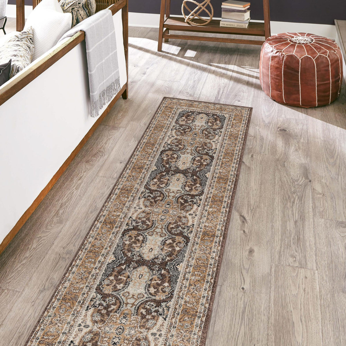 Antique Tapestry Collection Area Rug -  Windsor Runner Brown  lifestyle 53